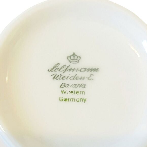 Vintage Seltmann Weiden Bavarian Gold Rimmed Porcelain Tea Cups Set Of Two - Picture 4 of 4